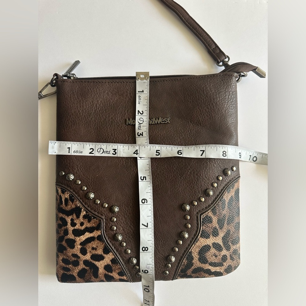 Montana West Brown Crossbody Bag with Animal Print Accents - Picture 9 of 9